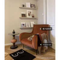 尋木匠/复古高品质北欧ins千鸟格老虎椅丝绒单人沙发阅读角