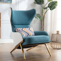 尋木匠北欧轻奢后现代简约沙发椅单人休闲客厅设计师创意铁艺高背老虎椅