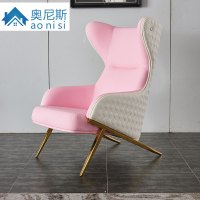 尋木匠单人沙发椅网红意式轻奢镀金休闲老虎椅设计师后现代懒人椅ins风