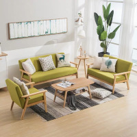 尋木匠成都休闲木沙发简约现代接待客厅布艺网红款单人双人北欧日式简易