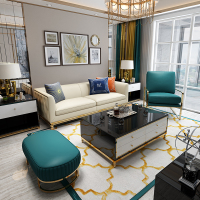 尋木匠后现代轻奢真皮休闲椅子头层牛皮现代简约靠背单人沙发椅家用港式