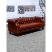 尋木匠欧式复古三人办公酒吧卡座店铺餐厅酒店单人双人沙发颜色可定制