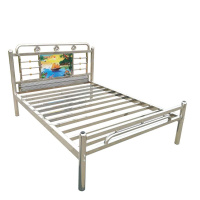 尋木匠源头工厂加厚新款不锈钢床1.2/1.5/1.8米住宅双人简约现代网红款