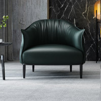 尋木匠北欧单人沙发椅轻奢现代简约靠背围椅商场发布会客厅懒人休闲皮椅