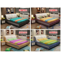 尋木匠软体床2米带储物柜豪华双床带收纳箱现代简约真皮床1.8米软床