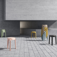 尋木匠森川家具塑料凳子加厚北欧吃饭家用餐凳创意叠放餐厅等位板凳圆凳