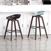 尋木匠实木吧台椅现代简约餐椅家用北欧酒吧椅子高脚吧台凳子KTV前台椅