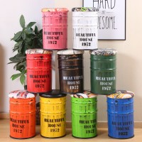 尋木匠艾翠轩复古新款铁艺椅储物凳油漆桶桶凳凳子换鞋凳乡村咖啡凳矮凳