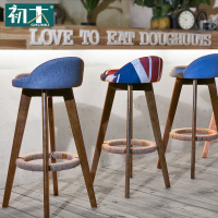 尋木匠实木吧台椅吧椅酒吧椅高椅子简约现代吧台凳家用前台高脚凳子