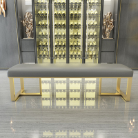 尋木匠口换鞋凳铁艺长条凳ins长沙发餐凳服装店凳子休息凳鞋店试鞋凳