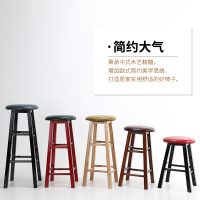 尋木匠吧台椅子实木酒吧吧台凳奶茶店高脚凳现代简约前台椅复古家用凳子
