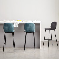尋木匠北欧吧台椅铁艺复古高脚椅子现代简约靠背美式轻奢家用吧台凳子