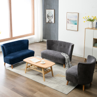 尋木匠北欧简约绒布双人二人沙发卧室公寓小户型服装咖啡店单人小沙发椅
