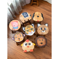尋木匠泰国创意实木凳子可爱卡通动物小板凳家用客厅换鞋凳木头矮凳