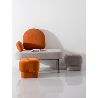 尋木匠北欧脚踏沙发凳坐墩客厅圆凳懒人矮凳布艺家用换鞋凳沙发网红凳子