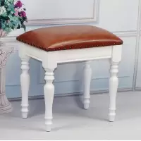 尋木匠美式实木化妆凳欧式梳妆台凳简约美甲凳换鞋凳小凳子古筝钢琴凳
