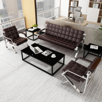 尋木匠办公沙发商务接待办公室沙发三人位简约现代铁艺简易沙发茶几组合