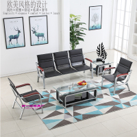 尋木匠办公沙发简易出租屋三人位接待会客商务铁架办公室沙发茶几组合