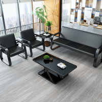 尋木匠商务办公沙发简约现代铁艺三人沙发会客接待办公室沙发茶几桌组合