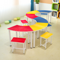 尋木匠团体心理桌椅早教机构辅导班桌椅弧形培训课桌少儿书法美术桌