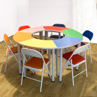 尋木匠小课桌椅绘画桌书法桌辅导班培训桌椅组合学校美术桌画室圆桌