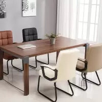 尋木匠简约家用电脑椅办公椅职员椅会议椅座椅棋牌室椅四脚弓形椅子