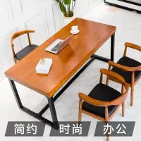 尋木匠现代简约美式铁艺工业风实木书桌loft电脑台式桌家用写字办公桌子