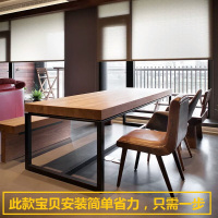 尋木匠美式实木会议桌长桌子工作台桌铁艺办公桌简易长条桌子方形桌家用
