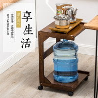尋木匠楠竹茶水台边柜茶几饮水机水桶架子功夫茶桌实木移动茶车茶叶置物