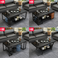 尋木匠办公室火烧石功夫茶几茶具套装一体泡茶桌大理石铁艺茶台简约现代