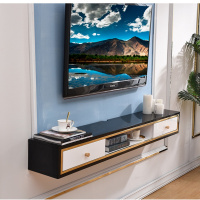 尋木匠轻奢壁挂悬挂墙上电视柜小户型客厅卧室黑白不锈钢壁挂超薄窄款吊