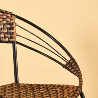 尋木匠小藤椅矮款小号腾椅子靠背椅单人老人家用编织藤条凳子阳台休闲椅