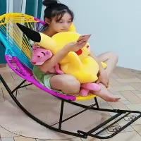 尋木匠彩色摇椅躺椅藤椅午休椅懒人午睡椅阳台户外藤条逍遥椅摇摇椅