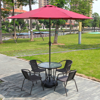 尋木匠户外桌椅带伞遮阳伞组合室外露天咖啡奶茶店休闲外摆铁艺庭院藤椅