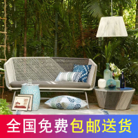 尋木匠户外藤椅三件套创意阳台桌椅休闲庭院藤椅单人小茶几藤椅沙发组合