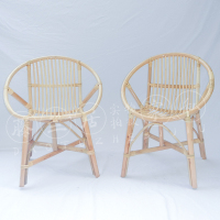 尋木匠小藤椅真藤条小靠背椅藤椅子老人椅椅家用休闲藤椅三件组