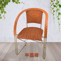 尋木匠藤椅靠背椅单人家用户外阳台实心钢筋弹跳休闲喝茶麻将电脑庭院凳