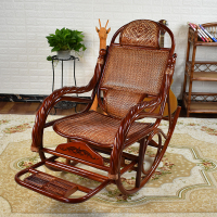 尋木匠真藤老爷椅子中老年人太师椅竹藤摇椅躺椅大人藤编懒人家用逍遥椅