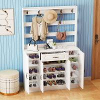 尋木匠多功能简约现代欧式鞋柜衣架一体家用口进储物鞋柜挂衣架鞋架