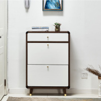 尋木匠北欧简约超薄鞋柜田园衣帽架小户型超薄翻斗简约现代挂衣架一体17