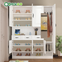 尋木匠欧式鞋柜现代简约厅玄关柜隔断柜衣帽柜挂衣架组合带换鞋凳鞋柜