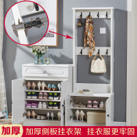 尋木匠现代简约鞋柜带挂衣架进厅柜多功能组合家用换鞋凳玄关衣帽柜