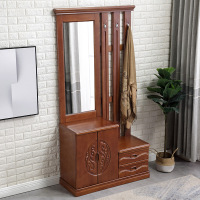 尋木匠进口鞋柜挂衣架一体带镜子客厅阳台实木玄关柜换鞋凳穿衣镜可坐