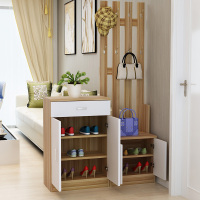 尋木匠仿实木鞋柜带挂衣架厅玄关鞋柜落地创意衣帽架组合隔断柜DIY