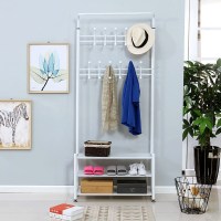 尋木匠衣服杂物美式走廊架子女装店摆懒人家庭环保卧室鞋柜衣架一体挂架
