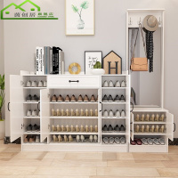 尋木匠进口鞋柜和挂衣柜一体北欧组合家用带镜子玄关架轻奢风格落地现