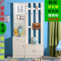 尋木匠鞋柜厅玄关柜隔断入户收纳中式衣帽柜带挂衣架穿衣镜一体换鞋凳