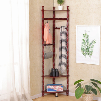 尋木匠转角衣帽架窄实木落地个性鞋柜衣帽架一体卧室三角架置物架挂衣架
