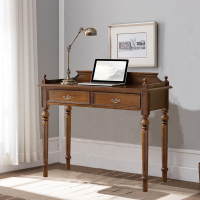 尋木匠美式实木书桌欧式复古电脑桌书房办公桌写字台小户型书桌学习小桌