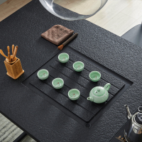 尋木匠新中式茶桌椅组合火烧石茶台功夫茶几禅意简约现代泡茶大理石茶桌